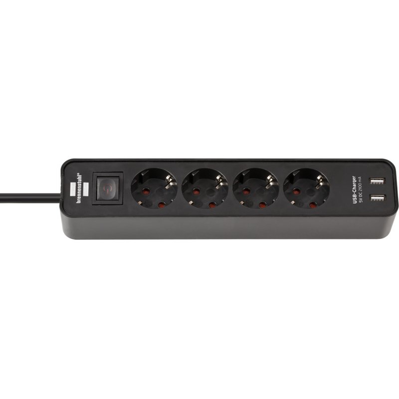 Brennenstuhl Ecolor power extension 1.5 m 4 AC outlet(s) Indoor Black