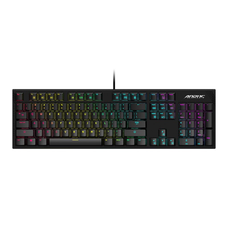 Gigabyte compatible Aorus K1 Gaming Tastatur RGB, MX-Red - schwarz