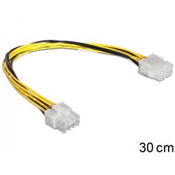 Cable rallonge d'alimentation Delock compatible connecteur P8 - 8 pins 30 cm