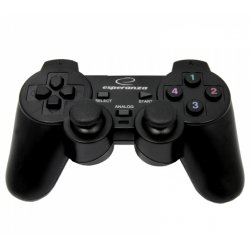 Manette de jeu Esperanza compatible Warrior pour PC (Noir)