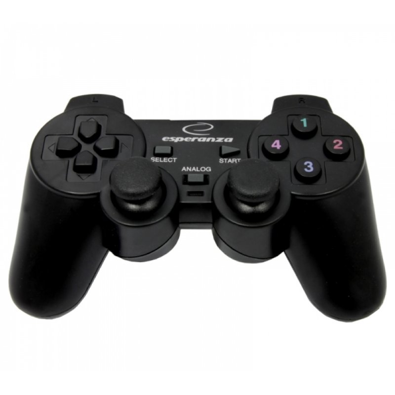 Manette de jeu Esperanza compatible Warrior pour PC (Noir)