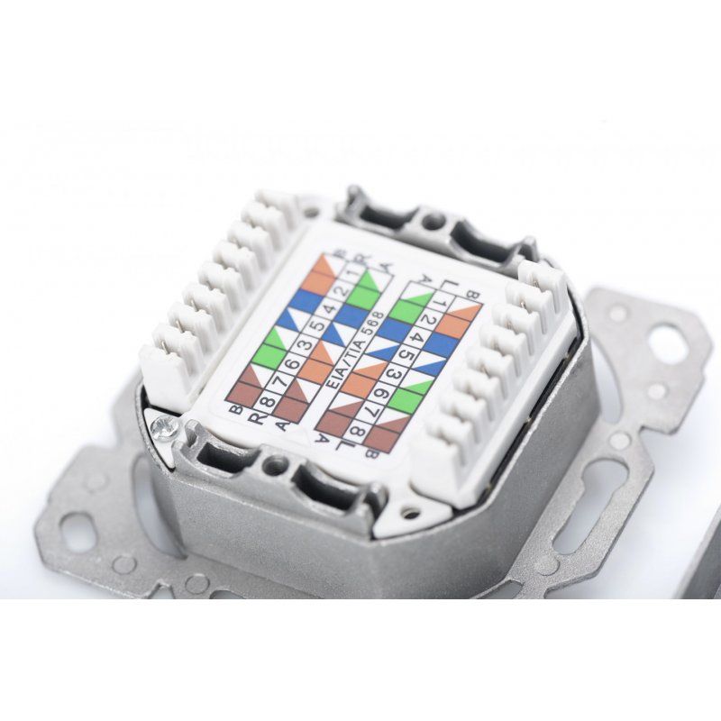 Digitus CAT 6A Class EA network outlet, design compatible, shielded, flush mount