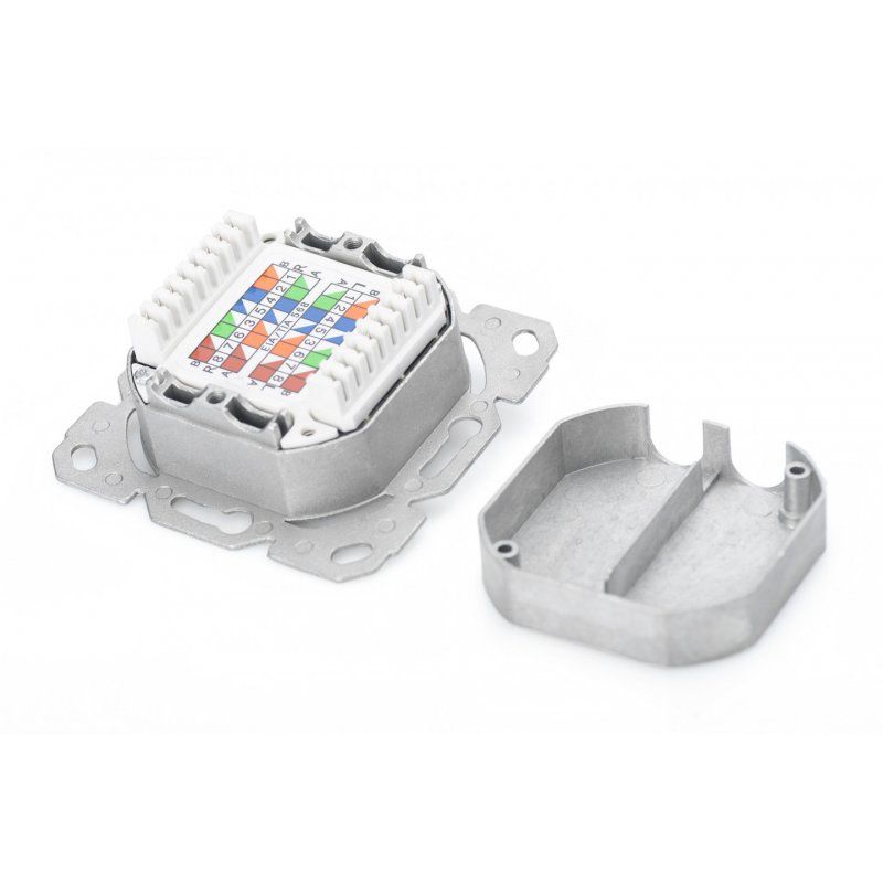 Digitus CAT 6A Class EA network outlet, design compatible, shielded, flush mount