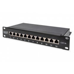 Digitus CAT 6A Patch Panel, shielded, 12-Port, 1HE, 10", black