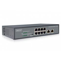 Digitus 8 Port Fast Ethernet PoE Switch, 19 Inch, Unmanaged, 2 Uplinks