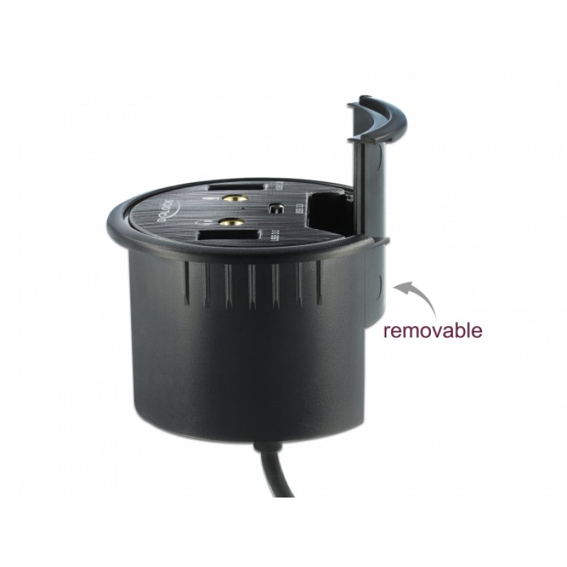 Delock compatible In-Desk Hub - Hub - 3 Anschlüsse