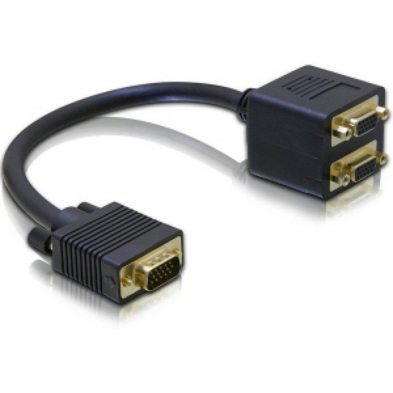 DeLOCK Adapter VGA male to 2x VGA female VGA cable 0.2 m VGA (D-Sub) 2 x VGA (D-Sub)