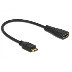 DeLOCK 0.23m mini-HDMI/HDMI HDMI cable HDMI Type C (Mini) HDMI Type A (Standard) Black