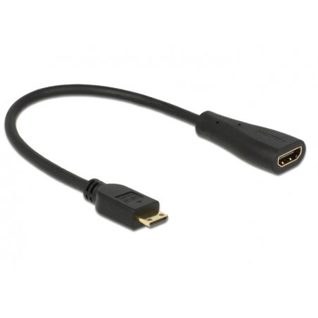 DeLOCK 0.23m mini-HDMI/HDMI HDMI cable HDMI Type C (Mini) HDMI Type A (Standard) Black