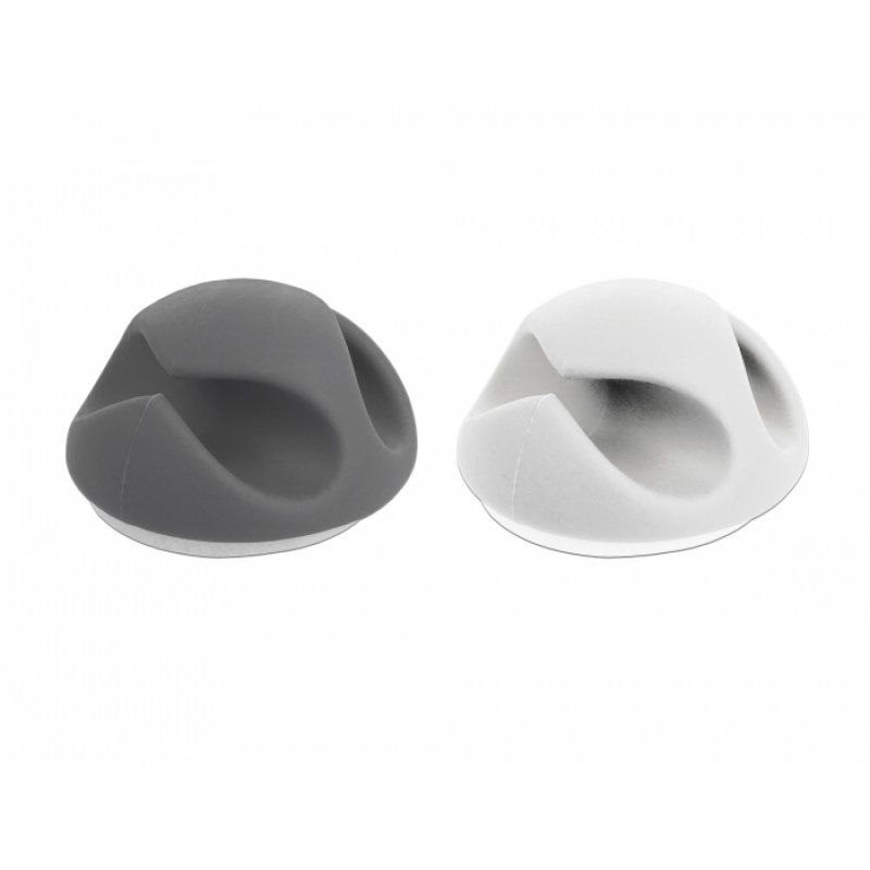 DeLOCK 18295 range-câbles Sur bureau/mural Support de câbles Gris, Blanc 6 pièce(s)