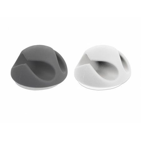 DeLOCK 18295 range-câbles Sur bureau/mural Support de câbles Gris, Blanc 6 pièce(s)