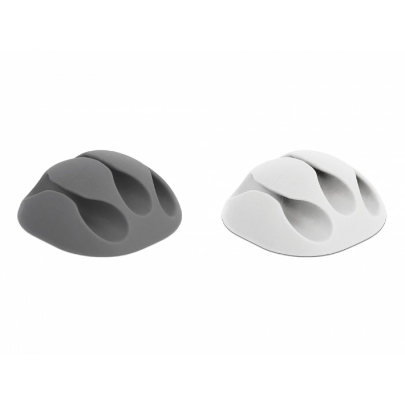 DeLOCK 18297 range-câbles Sur bureau/mural Support de câbles Gris, Blanc 6 pièce(s)