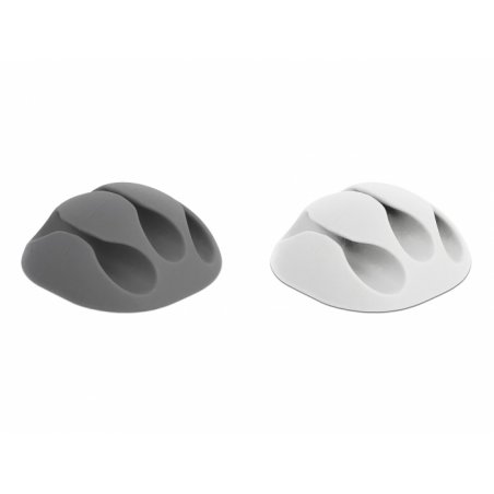 DeLOCK 18297 range-câbles Sur bureau/mural Support de câbles Gris, Blanc 6 pièce(s)
