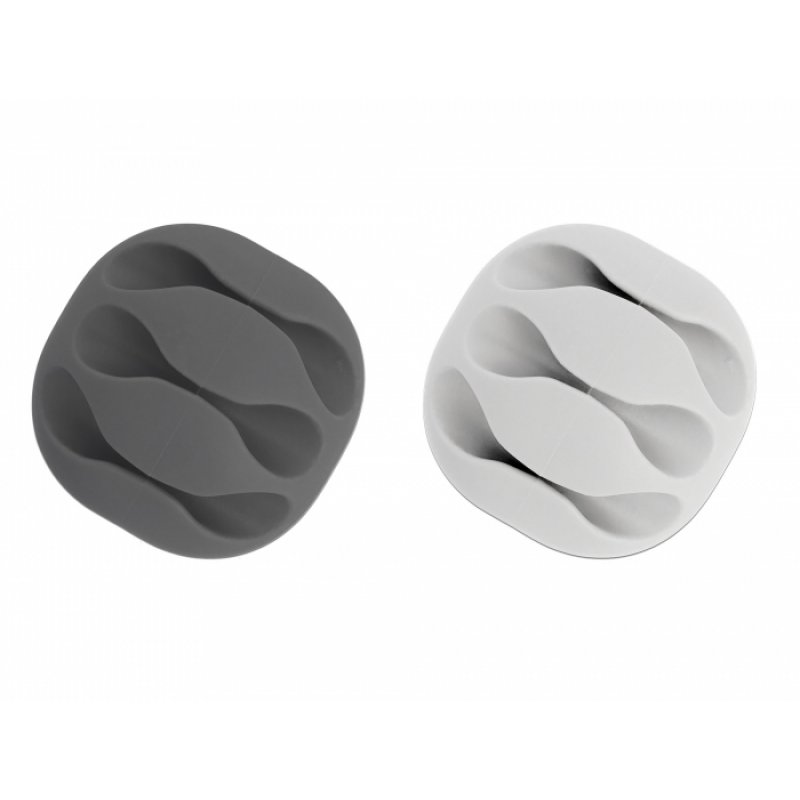 DeLOCK 18297 range-câbles Sur bureau/mural Support de câbles Gris, Blanc 6 pièce(s)