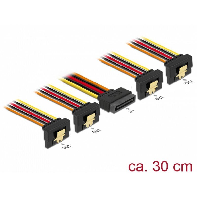 Delock compatible Netz-Splitter - SATA-Stromstecker bis SATA-Stromstecker - 15 cm