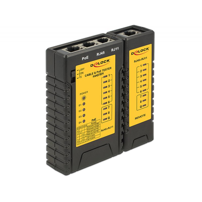 DeLOCK 86107 network cable tester Black, Yellow