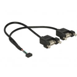 DeLOCK 84832 câble USB 0,25 m USB 2.0 2 x USB A Noir