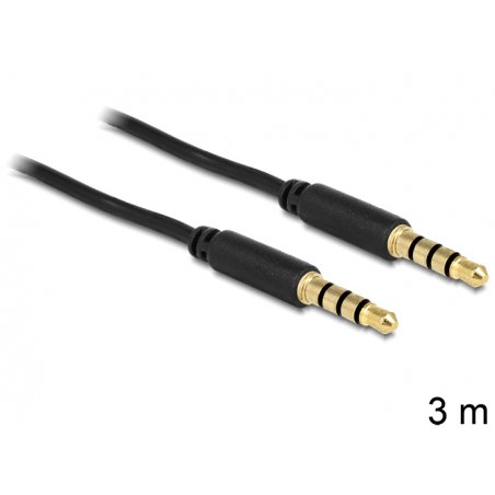 DeLOCK 3.5mm - 3.5mm, 3m câble audio 3,5mm Noir