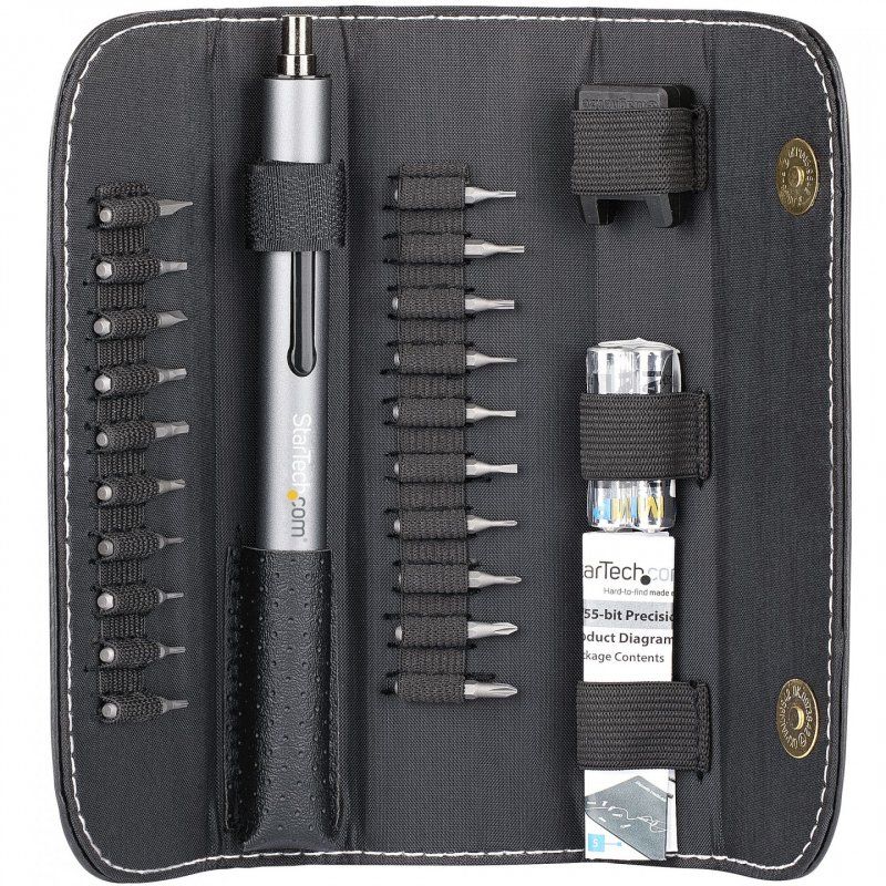 StarTech.com 20-Bit Electric Precision Screwdriver Set - Portable/Mini Battery Powered Bit Driver Kit for Electronic, La
