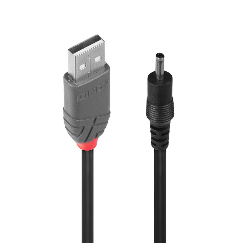 Adaptateur d'alimentation Lindy USB vers prise 3,5mm Ø1,35mm 1,5m