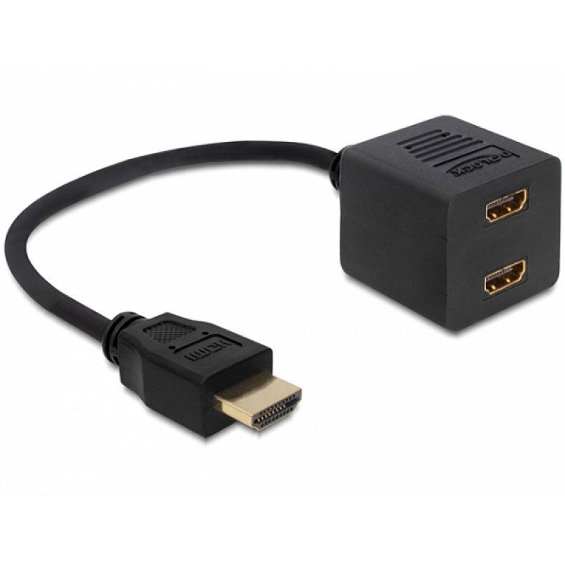 DeLOCK 65226 video cable adapter HDMI Type A (Standard) 2 x HDMI Black