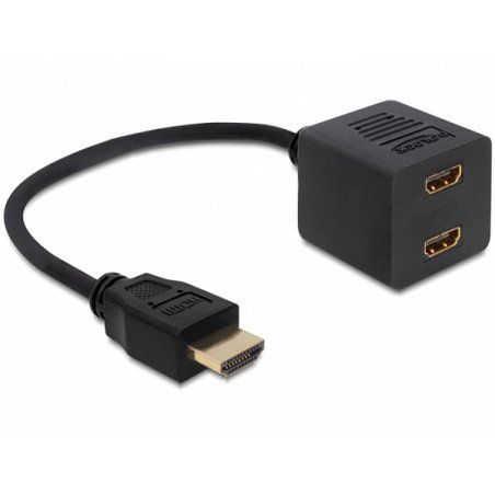 DeLOCK 65226 video cable adapter HDMI Type A (Standard) 2 x HDMI Black