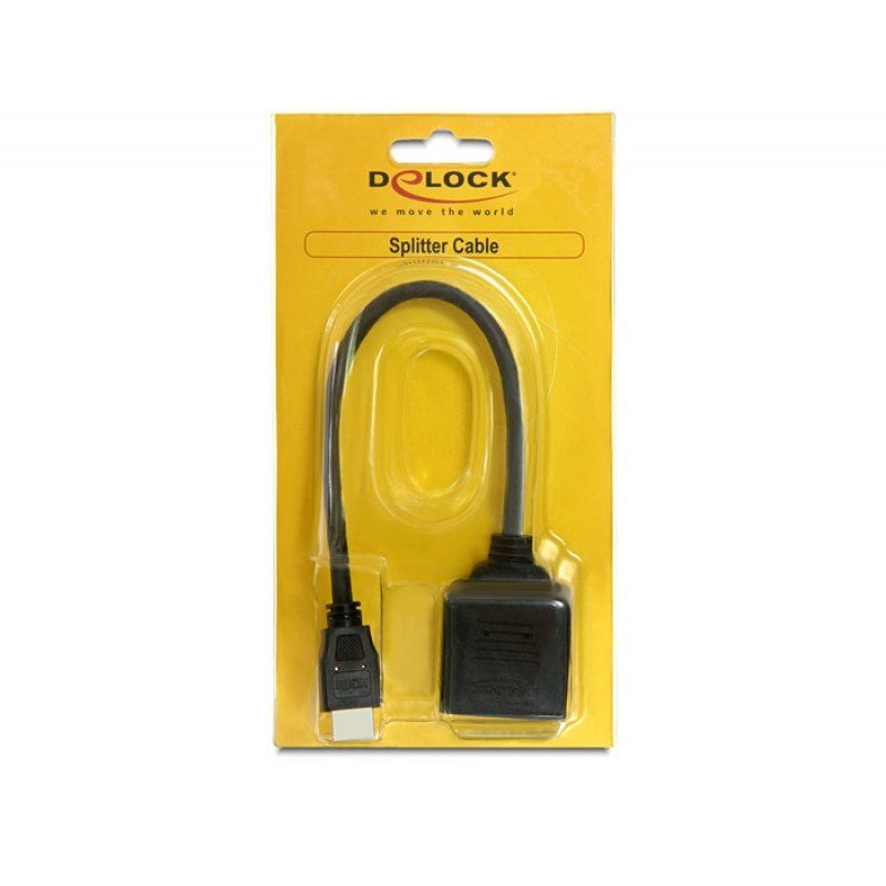 Delock compatible Adapter HDMI High Speed with Ethernet - Video-/Audio-Splitter - 2 Anschlüsse