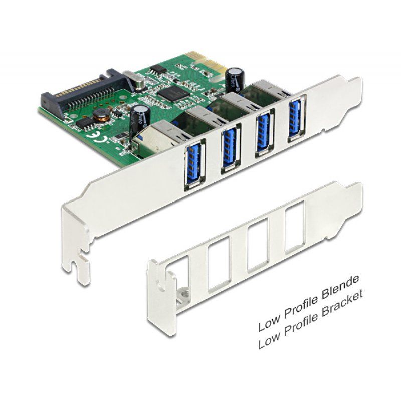 Delock compatible PCI Express Card  4 x USB 3.0 - USB-Adapter - PCIe 2.0 - USB 3.0 x 4