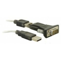 DeLOCK USB 2.0 to Serial Adapter serial cable Black USB Type-A DB-9