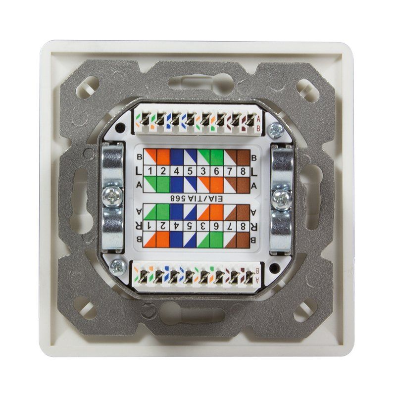 LogiLink NP0023 prise de courant RJ-45 Métallique, Blanc