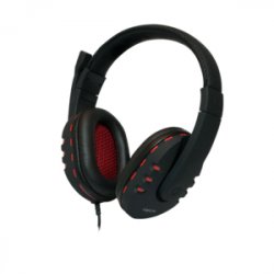 LogiLink HS0033 écouteur/casque Avec fil Arceau Appels/Musique Noir, Rouge
