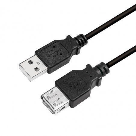 LogiLink CU0010B câble USB 2 m USB 2.0 USB A Noir