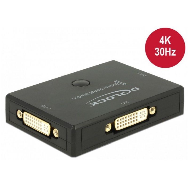 Delock compatible DVI 2 - 1 Switch bidirectional 4K 30 Hz - Video-Schalter - 2 Anschlüsse