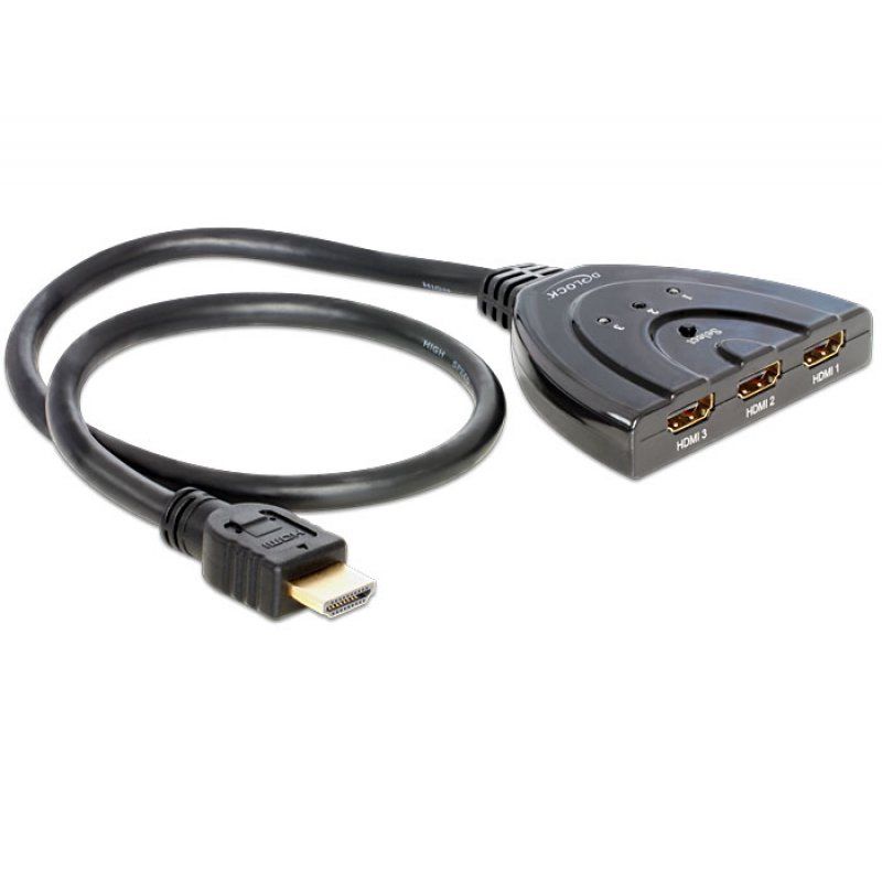Delock compatible HDMI 3 - 1 Switch bidirectional - Video-/Audio-Splitter