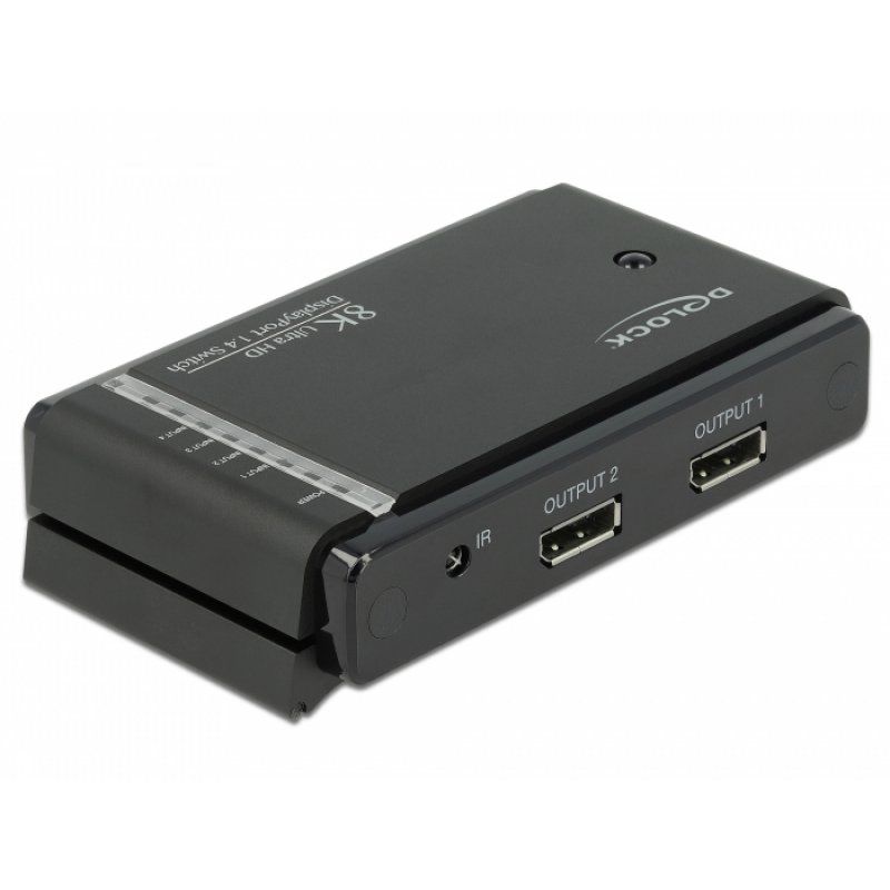 Delock compatible DisplayPort 1.4 Switch 2 x 2 DisplayPort in to 1 x 2 DisplayPort out 8K - Video/Audio-Schalter