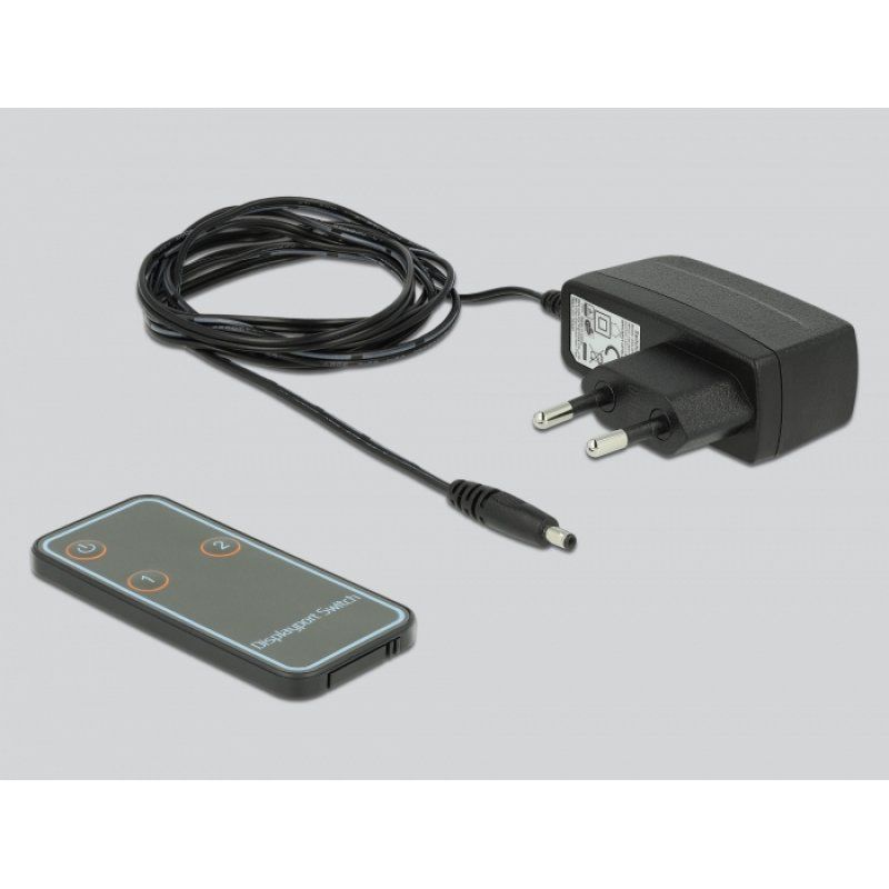 Delock compatible DisplayPort 1.4 Switch 2 x 2 DisplayPort in to 1 x 2 DisplayPort out 8K - Video/Audio-Schalter