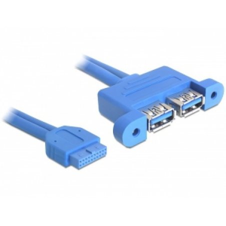 DeLOCK 82941 USB cable 0.45 m USB 3.2 Gen 1 (3.1 Gen 1) 2 x USB A Blue