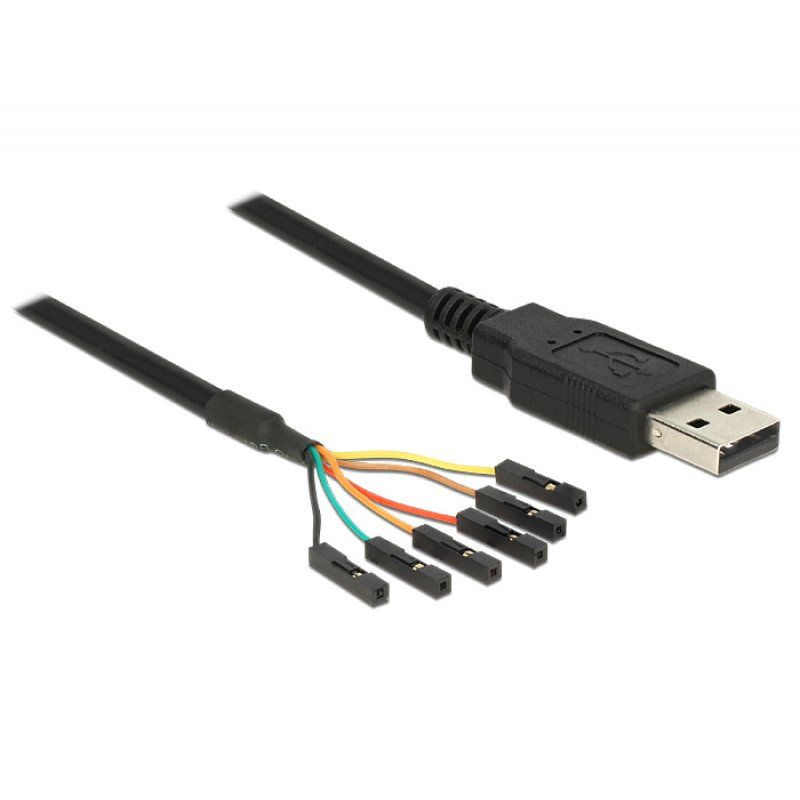 DeLOCK 1.8m USB2.0-A/TTL 6-p USB cable USB A Black