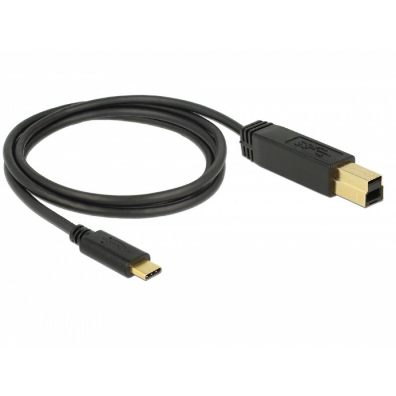 DeLOCK 83675 USB cable 1 m USB 3.2 Gen 2 (3.1 Gen 2) USB C USB B Black