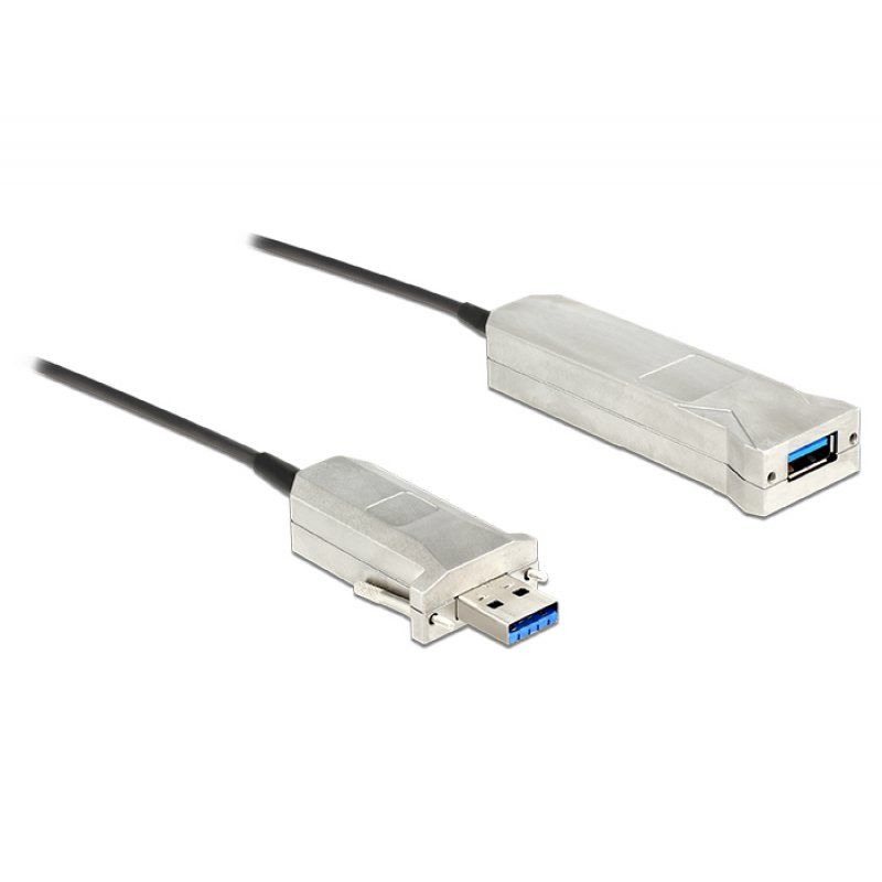 DeLOCK 20m USB3.0-A + USB Micro-B/USB3.0-A USB cable USB 3.2 Gen 1 (3.1 Gen 1) USB A USB A/Micro-USB B Black, Silver