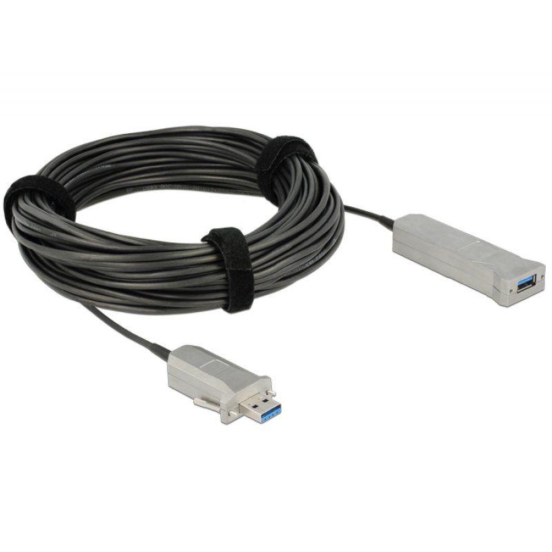 DeLOCK 20m USB3.0-A + USB Micro-B/USB3.0-A câble USB USB 3.2 Gen 1 (3.1 Gen 1) USB A USB A/Micro-USB B Noir, Argent