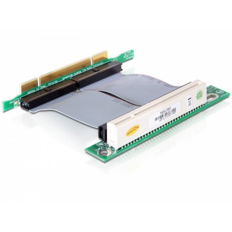 Delock compatible Riser card PCI 32 Bit with flexible cable left insertion - Riser Card