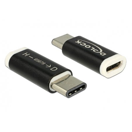 DeLOCK 65678 changeur de genre de câble USB 2.0-C USB 2.0 Micro-B Noir, Blanc