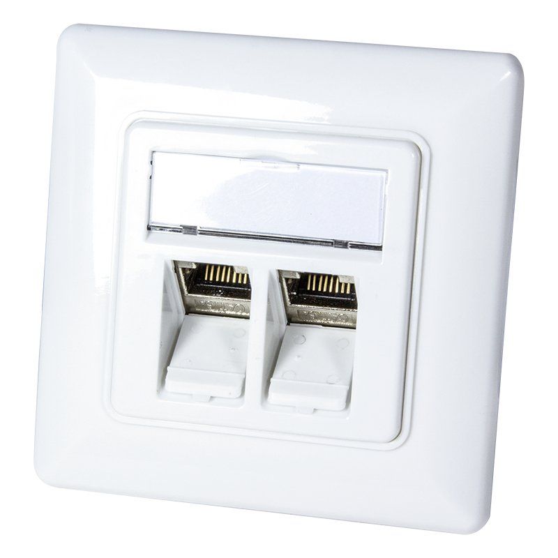 LogiLink NK4020 socket-outlet 2 x RJ-45 White