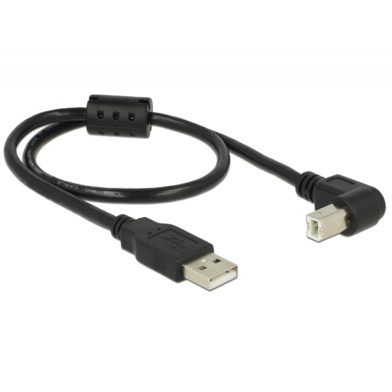 DeLOCK 0.5m, USB 2.0-A / USB 2.0-B câble USB 0,5 m USB A USB B Noir