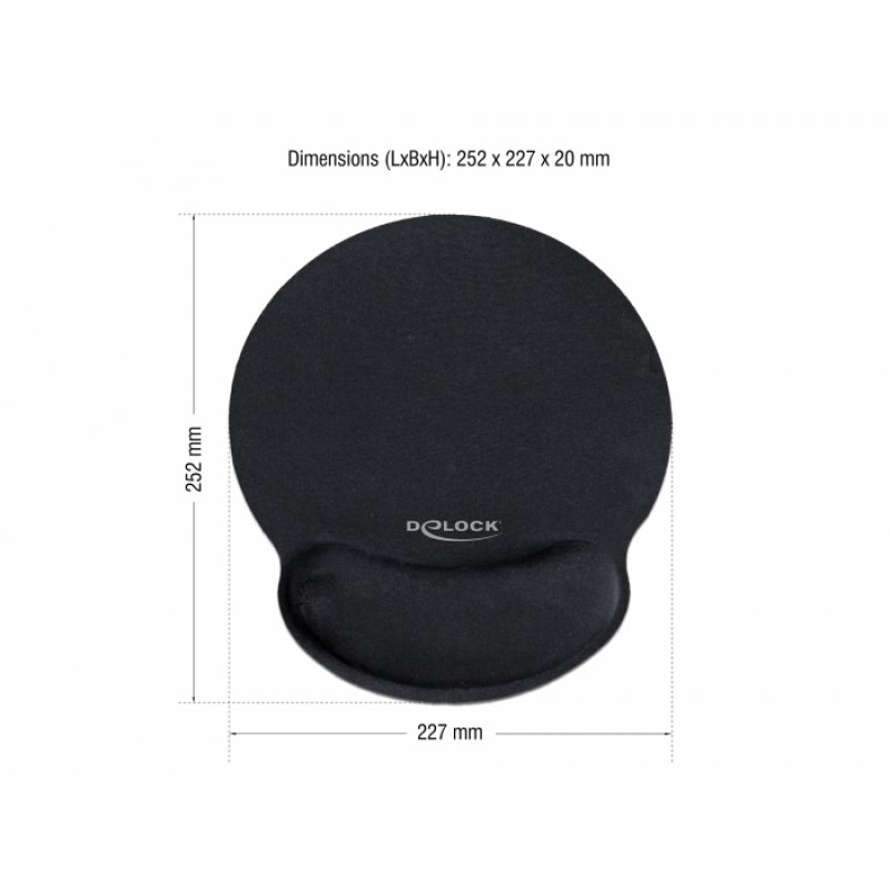 DeLOCK 12559 tapis de souris Noir