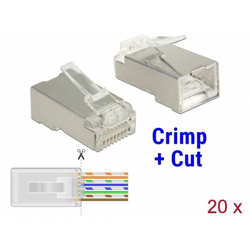 DeLOCK 86454 connecteur de fils RJ-45 Transparent