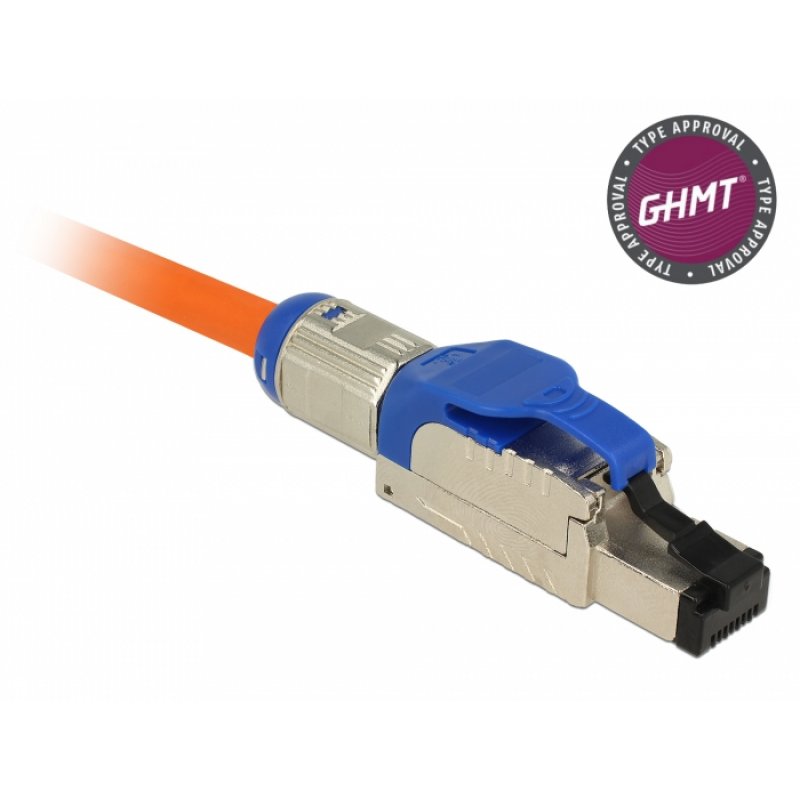 DeLOCK 86487 connecteur de fils RJ-45 Bleu, Argent