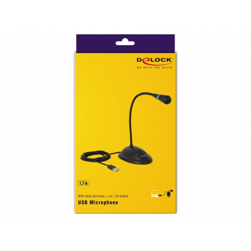 DeLOCK 65871 microphone Noir Microphone de PC