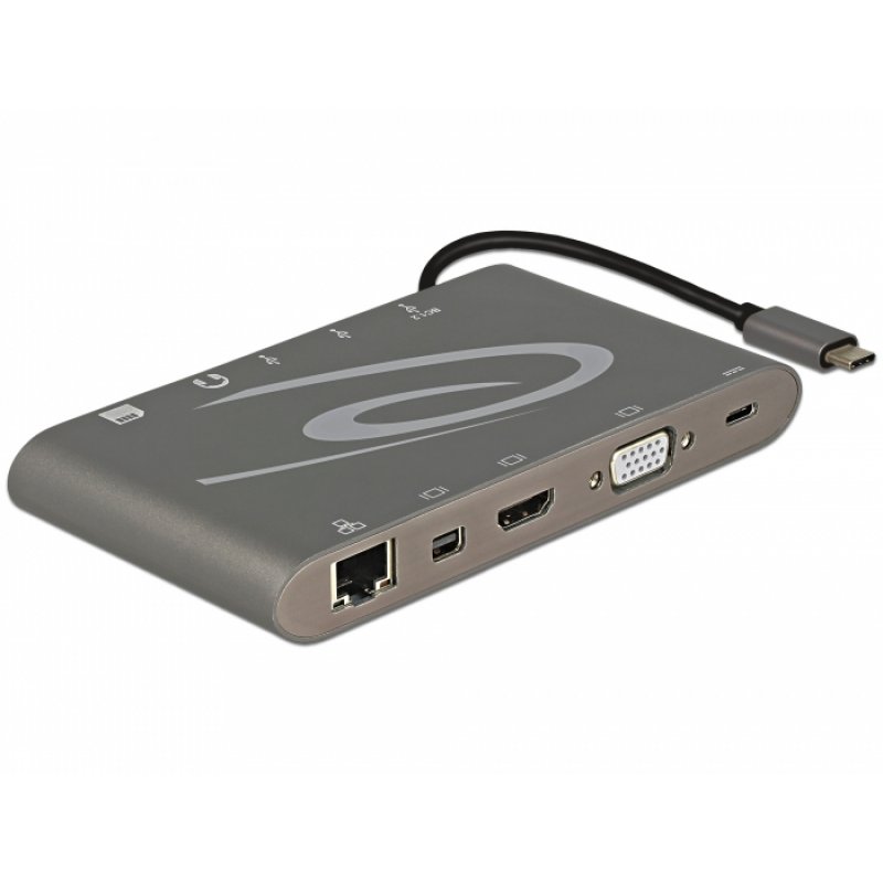DeLOCK 87297 notebook dock/port replicator USB 3.2 Gen 2 (3.1 Gen 2) Type-C Grey